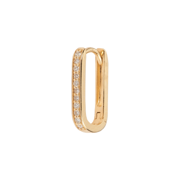 Oval Huggies with Pavé Diamonds