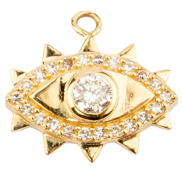 Gold Eye with Eyelashes and Diamond Touch