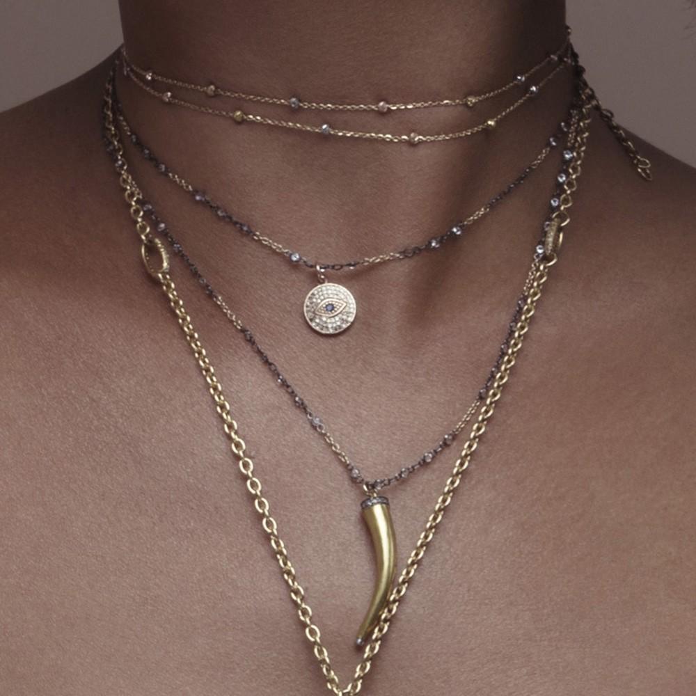 Two-tone double-chain necklace