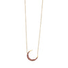 Ruby Red Crescent Moon Necklace