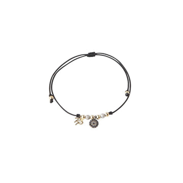 Black String Bracelet with God Eye Charm