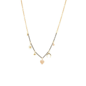 Two Tone Charm Necklace