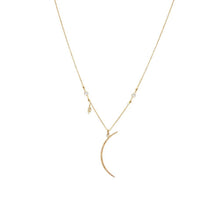 Dainty Diamond Crescent Gold Necklace