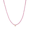 Ruby beaded necklace with diamond-encrusted heart