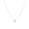 Gold Necklace with Black Diamond Key Charm