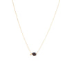 Gold Necklace with Black Tourmaline and Diamond Charms