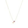 Gold Necklace with Pink Sapphire Round Charm