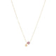 Gold Necklace with Pink Sapphire Round Charm