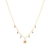 Gold Chain Necklace with Star Charm and Diamond Droplets