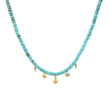 Turquoise necklace with charms