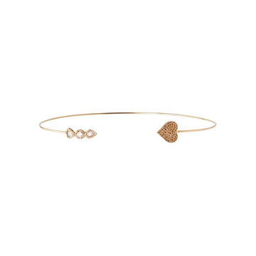 Gold Choker with Diamonds and Heart