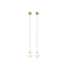 Double Long Drop Pearl Earrings