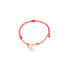 Red string bracelet with rose quartz charm