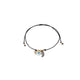 Black String Bracelet with God Eye and Diamond Horn Charm
