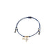 Blue String Bracelet with Diamond Encrusted Cross Charm