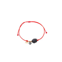 Red string bracelet with God eye and black tourmaline