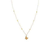 Gold Diamond Encrusted Butterfly Charm Necklace