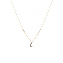 Silver and Topaz Crescent Moon Necklace