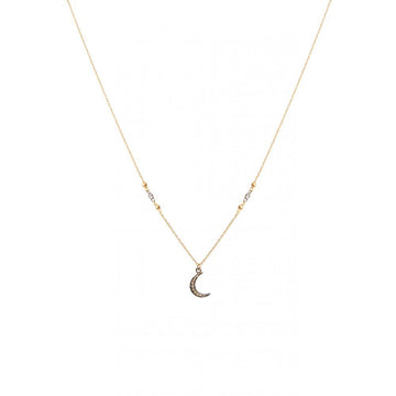 Silver and Topaz Crescent Moon Necklace