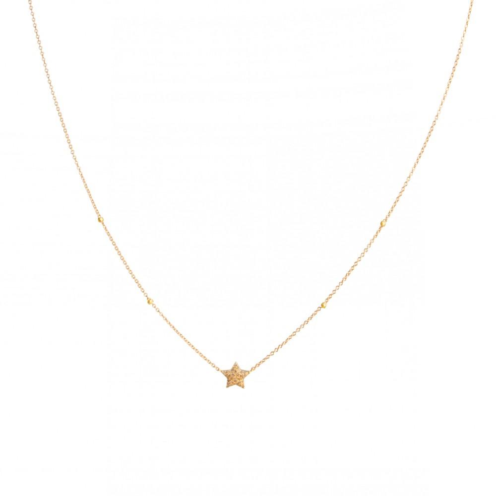 Rose Gold Diamond Star Necklace