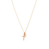 Rose Gold Diamond Encrusted Cross and Star Charm Necklace