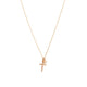 Rose Gold Diamond Encrusted Cross and Star Charm Necklace