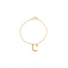 Diamond Encrusted Half Moon Charm Gold Bracelet