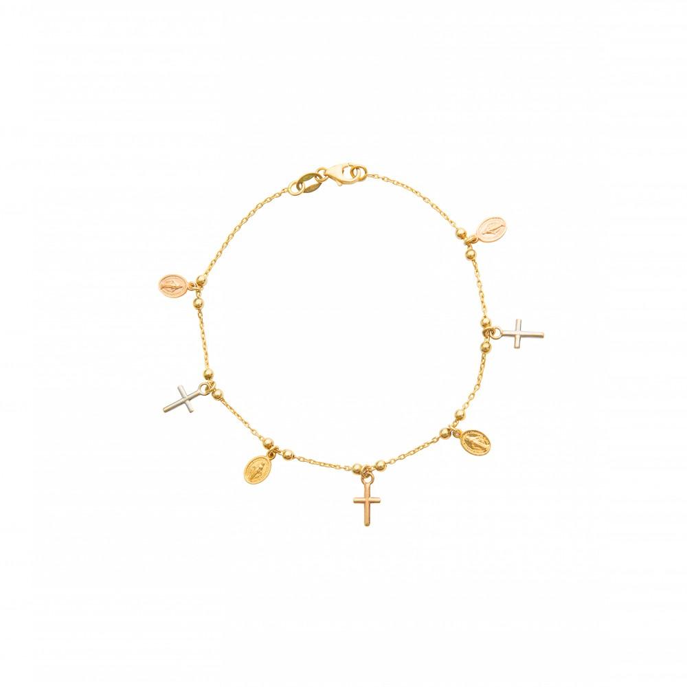 Gold Bracelet with Spiritual Charms