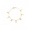 Gold Bracelet with Spiritual Charms