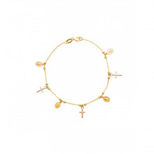 Gold Bracelet with Spiritual Charms