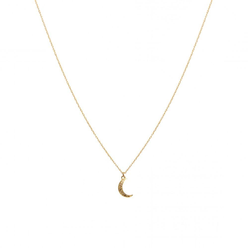 Yellow Diamond Moon Necklace