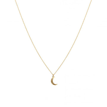 Yellow Diamond Moon Necklace