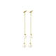 Double Long Drop Pearl Earrings