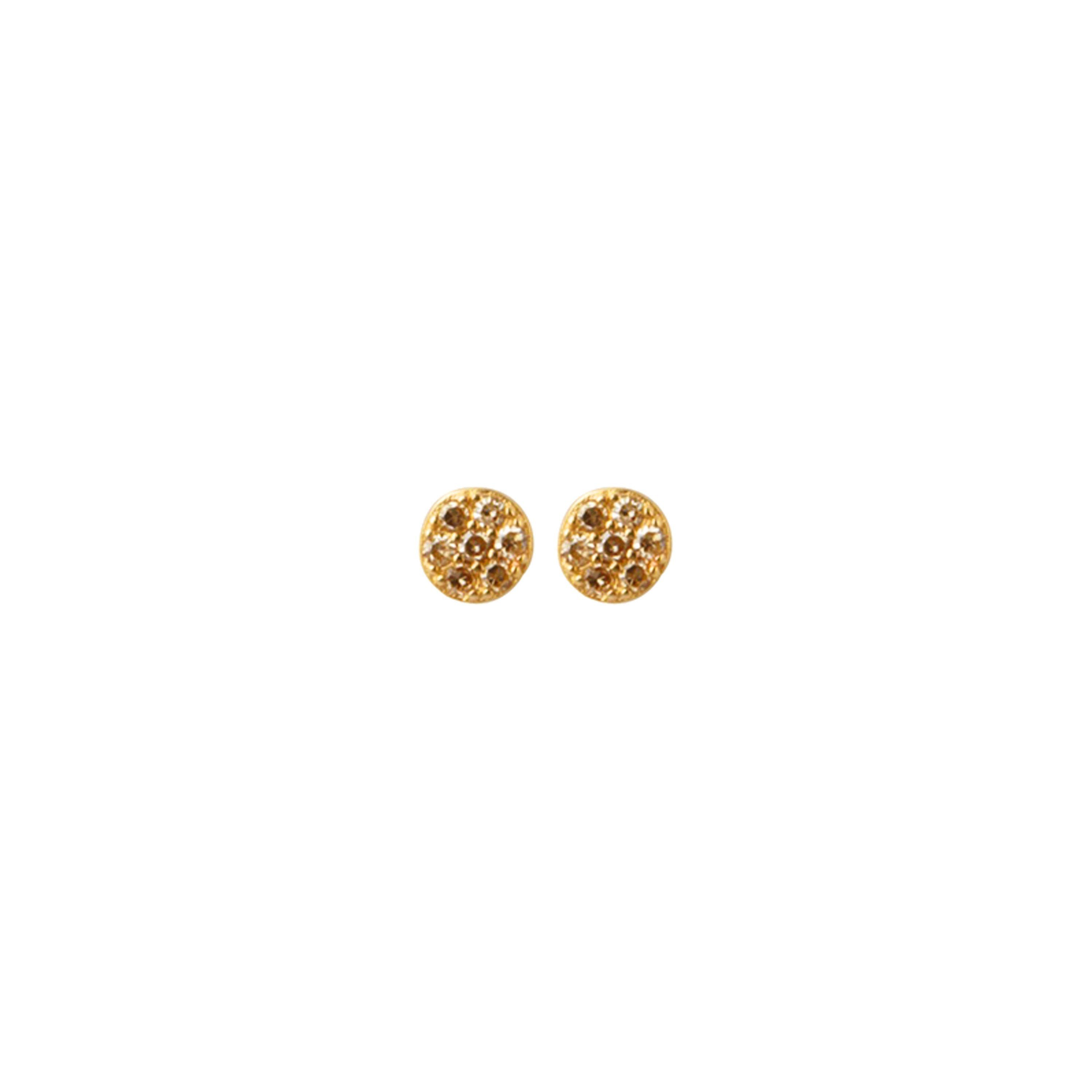 Long Gold Chain with Diamond Orbs Drop Earrings