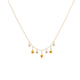 Gold Dangle Nugget Charms and Diamond Droplets Necklace