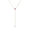 Gold Drop Sapphire and Diamond Droplet Necklace