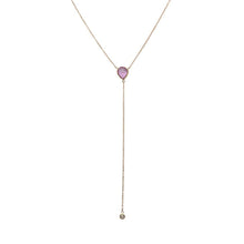 Gold Drop Sapphire and Diamond Droplet Necklace