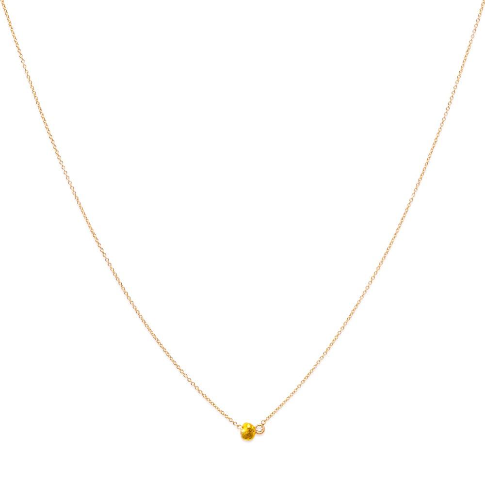 Gold Nugget and Diamond Necklace