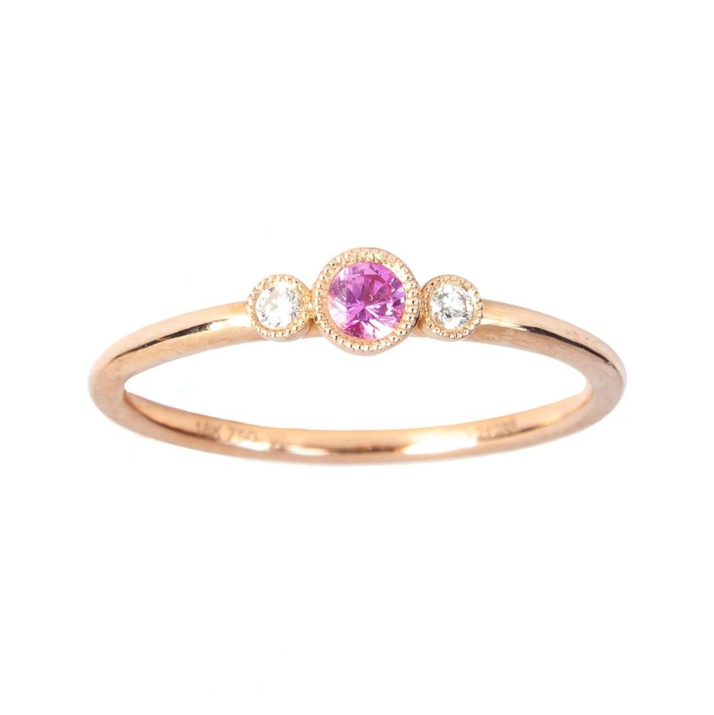 Pink Sapphire and Diamond Accent Ring