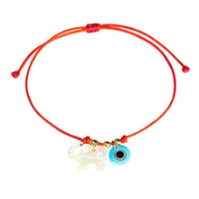 Red String Bracelet Mother Of Pearl God Eye And Elephant