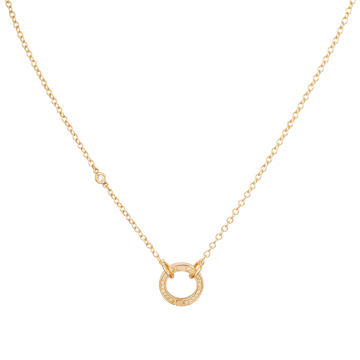 Diamond Open and close Clasp Necklace with Single  Diamond