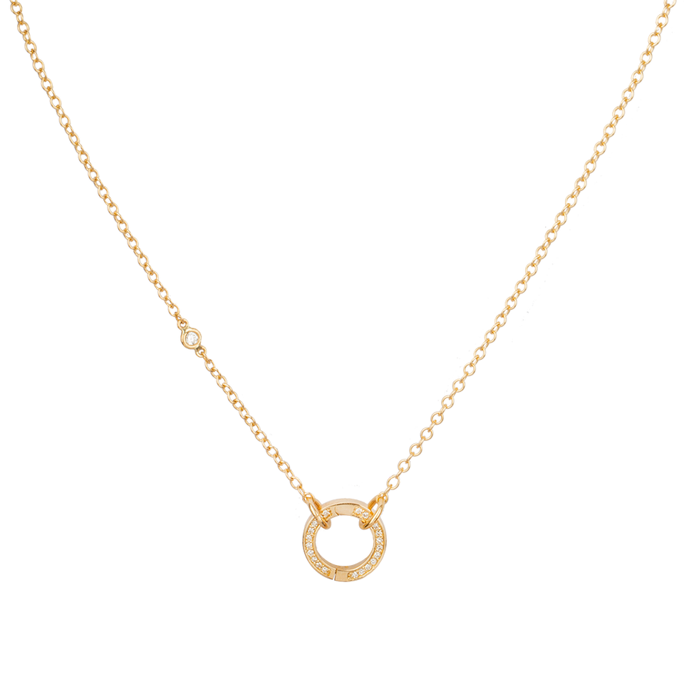 Diamond Open and close Clasp Necklace with Single  Diamond