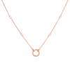 Solid Gold Open and Close Clasp Necklace with Clear topaz