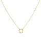 Solid Gold Open and Close Clasp Necklace with Clear topaz