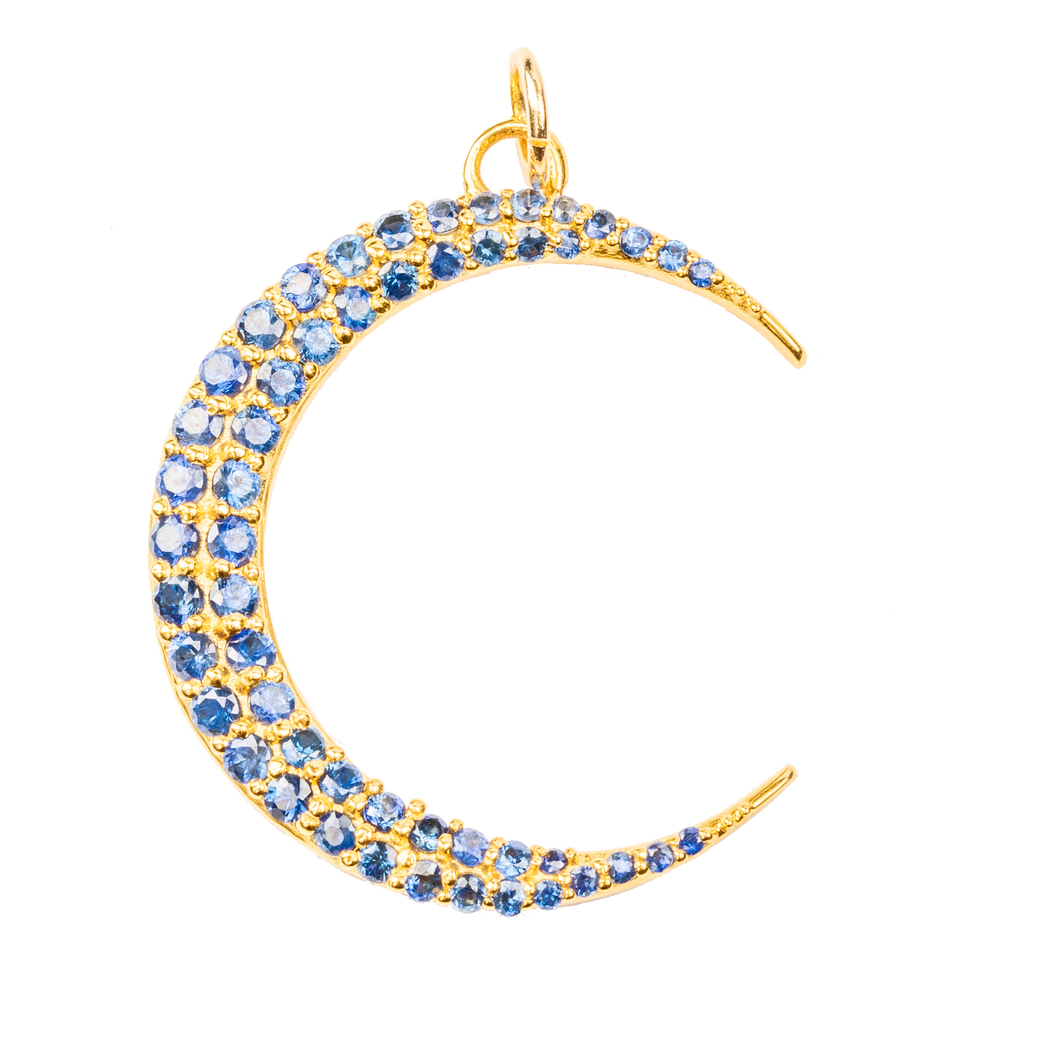 Medium Blue Sapphire Half Moon