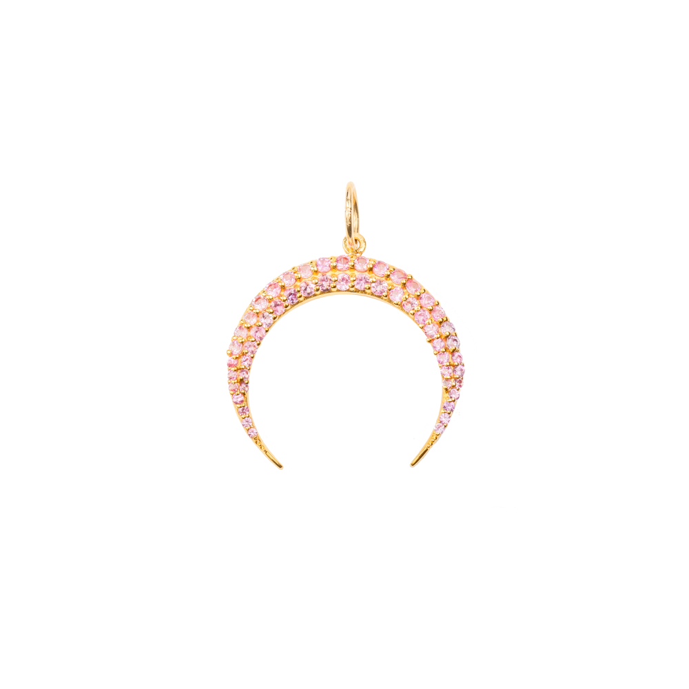 Large Pink Sapphire Half Moon