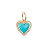 Medium Turquoise Heart with Diamond