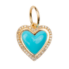 Medium Turquoise Heart with Diamond