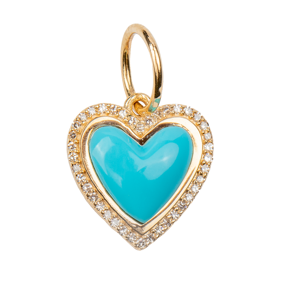 Medium Turquoise Heart with Diamond