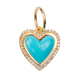 Medium Turquoise Heart with Diamond